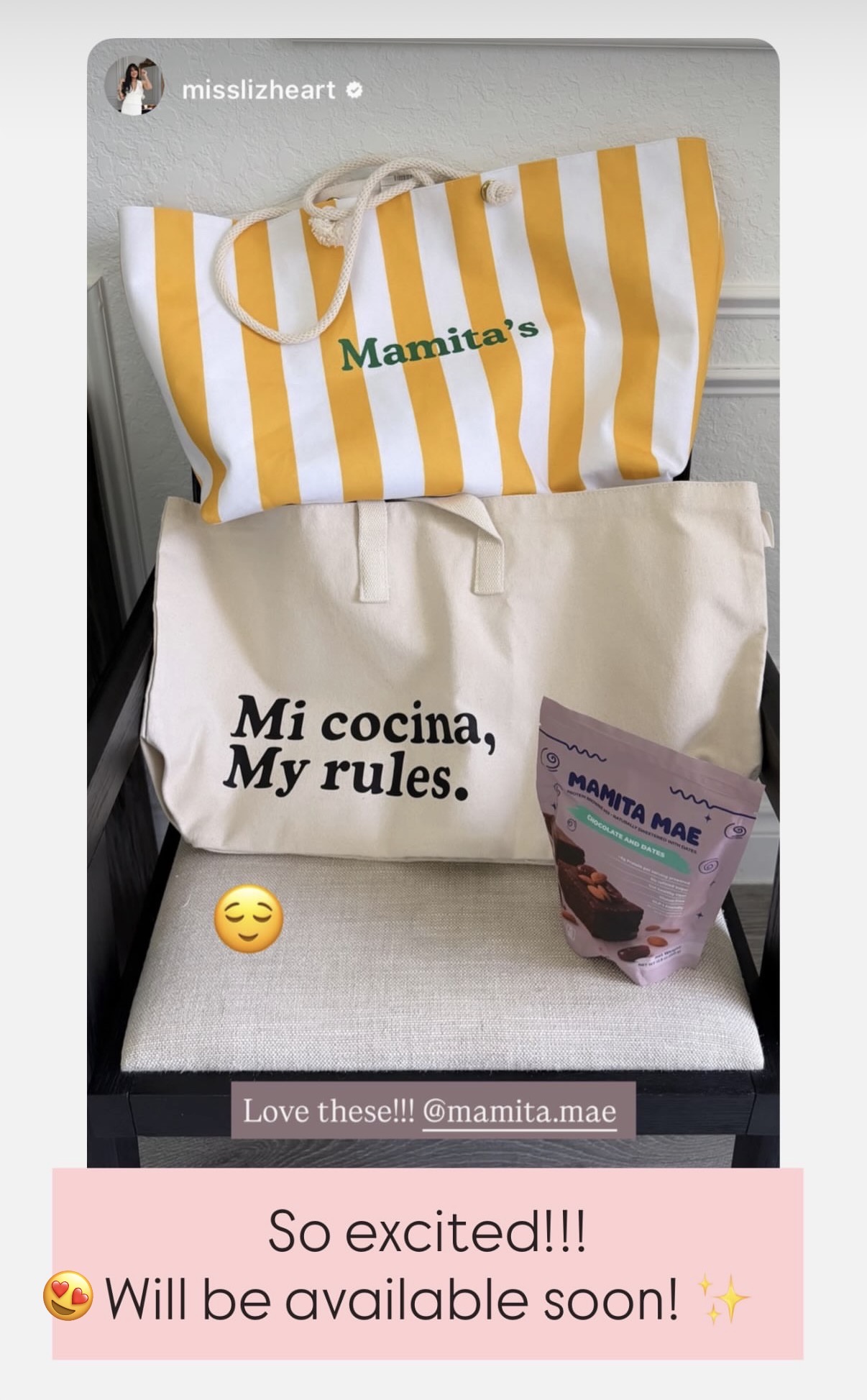 Mamita Mae Farmers Tote — 'Mi Cocina, My Rules' 100% cotton grocery bag